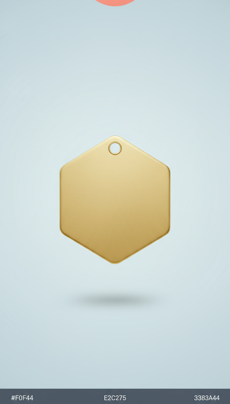 Gentle Gold Hexagonal Pet ID Tag